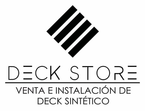 Deck Store logo with geometric lines and text for synthetic deck sales and installation